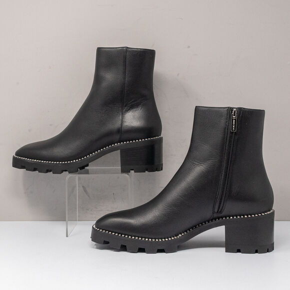 Jimmy Choo Mava 35 Black Smooth Leather Crystral Trim Booties, Size 39 EU (9 US) - Picture 3 of 7